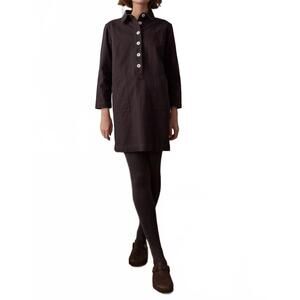 NEW BIBICO tara short cotton twill dress in dove grey